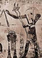 Thot presente les deux urei au roi, temple d'Abydos